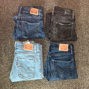 Bundle deal four pairs of Levi’s 721 high rise skinny jeans